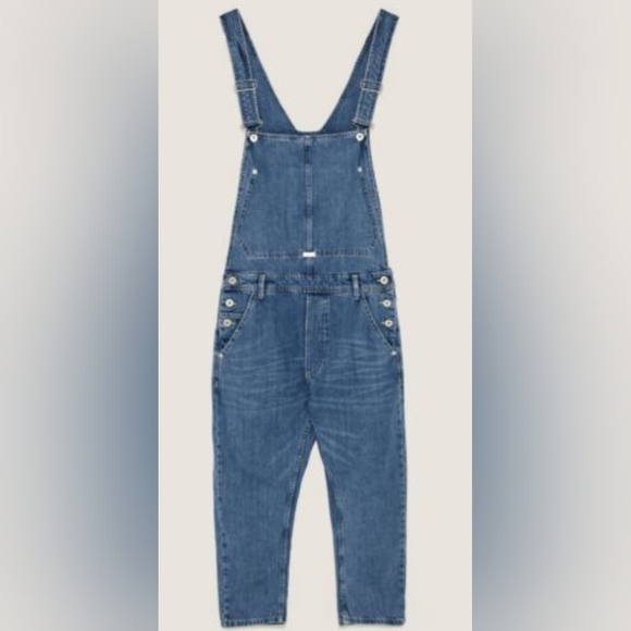 Zara Jeans Zara Mens Essentials Med Wash Denim Overalls Dungarees
